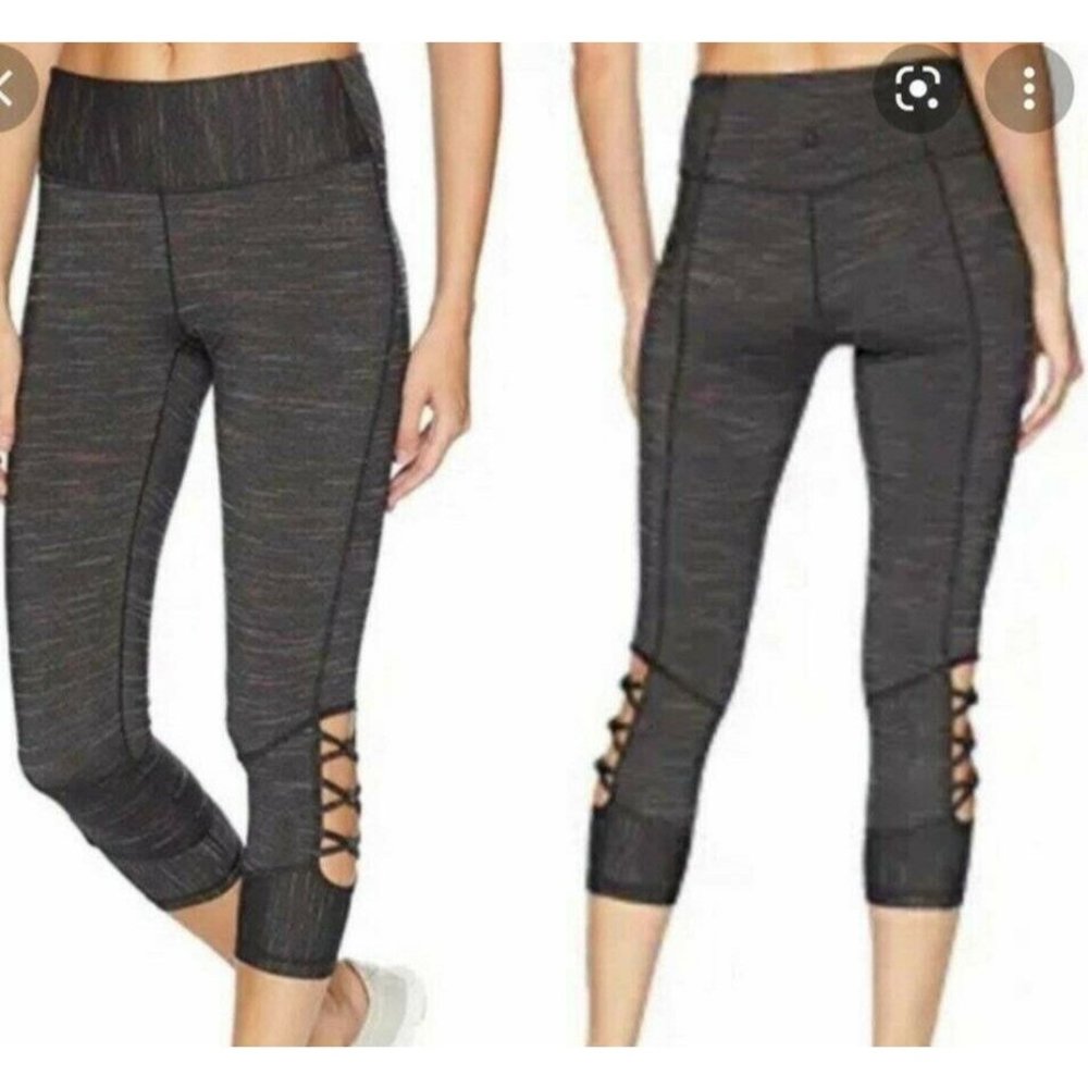 prAna Itzel Capri Space Dye Athletic Leggings Sz S Gym Yoga Cutout Pants Chakara